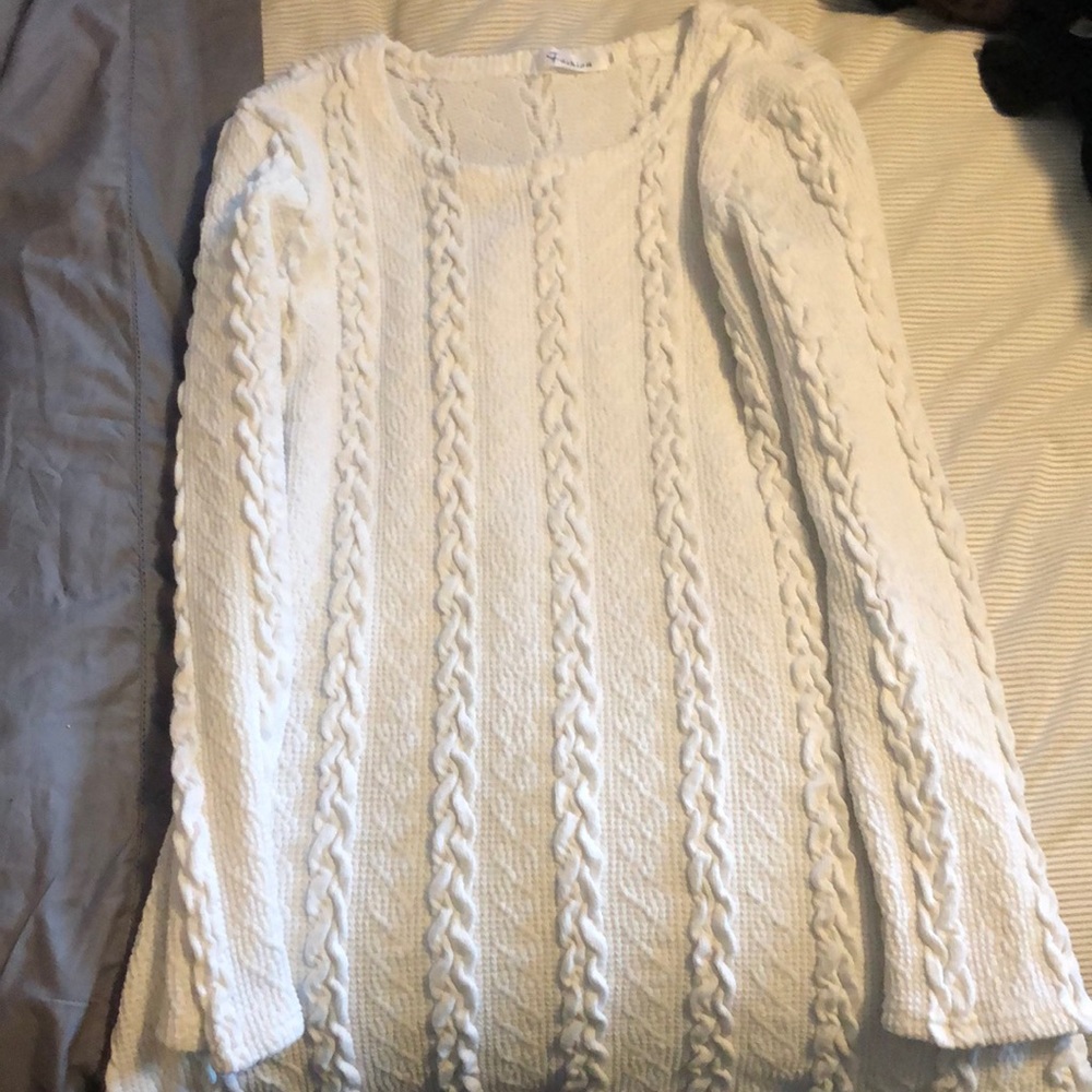 White sweater dress